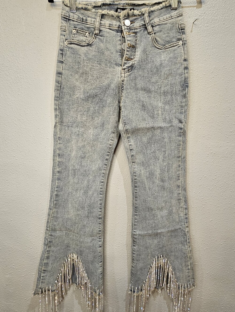 NWT-Light Wash Women’s Jeans with Beaded Fringe